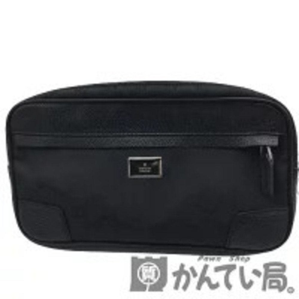 GUCCI GG Body Bum Crossbody Belt Bag Waist Clutch Leather Black